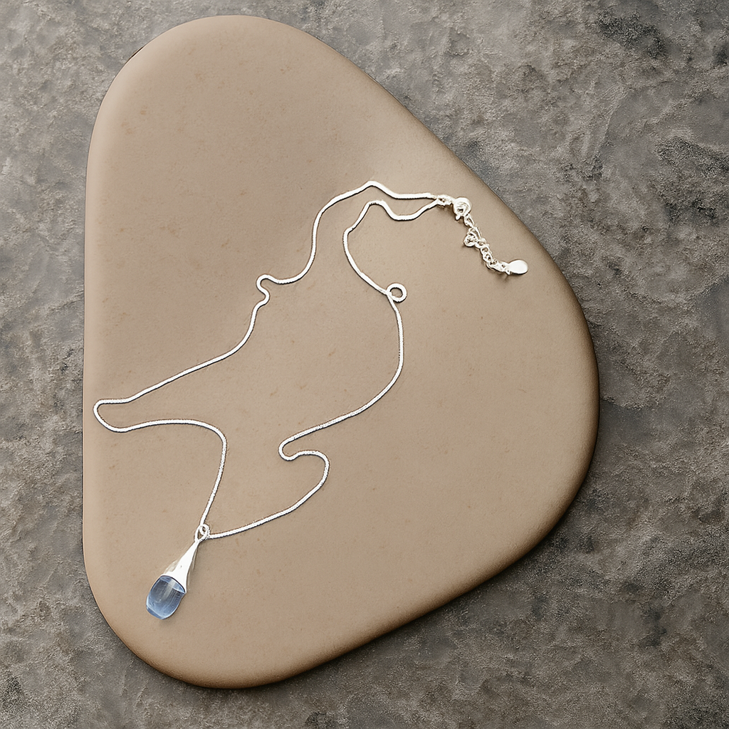 S925 Sterling Silver Water Drop Necklace