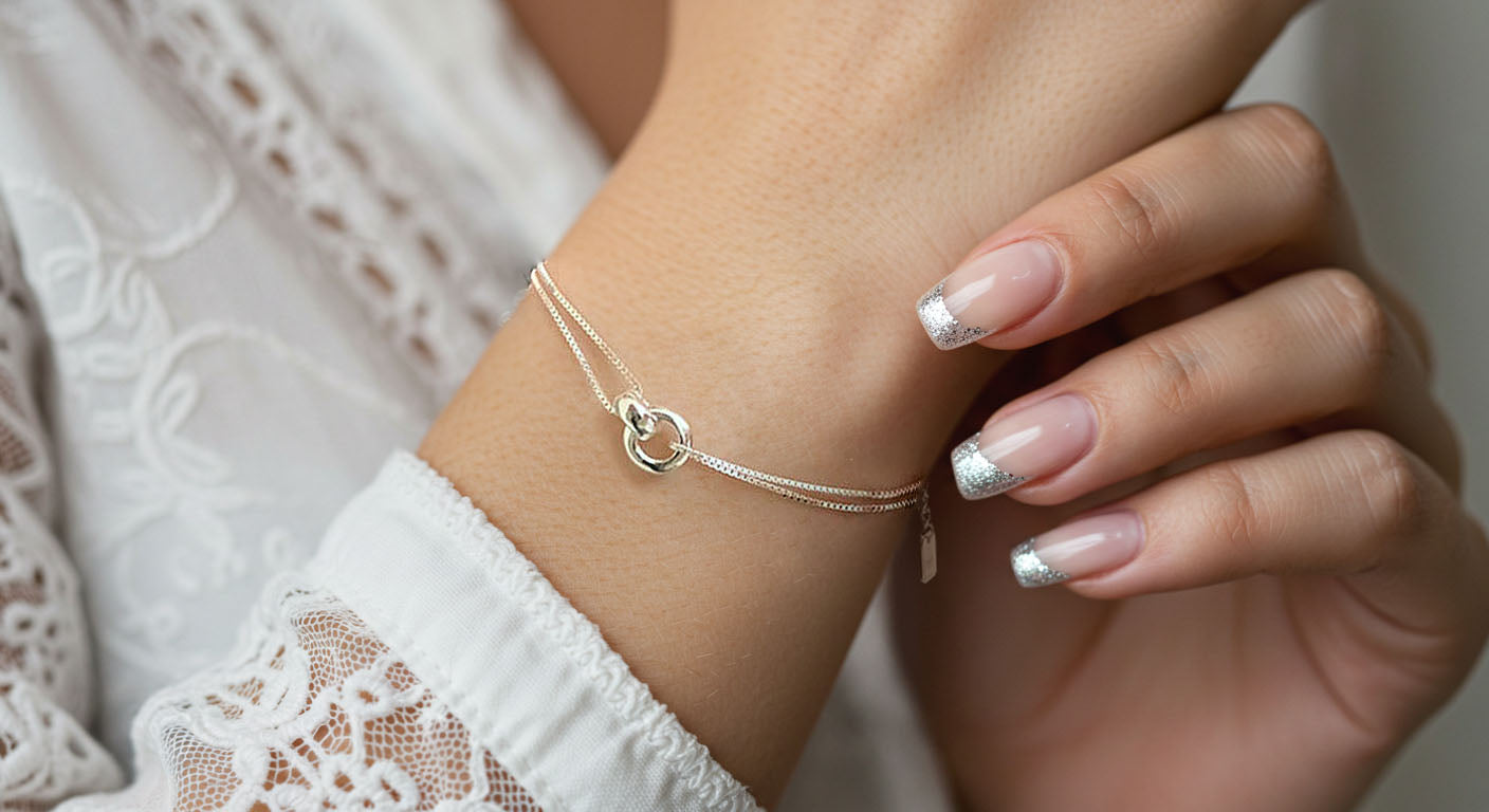 Double-layered Ring silver bracelet