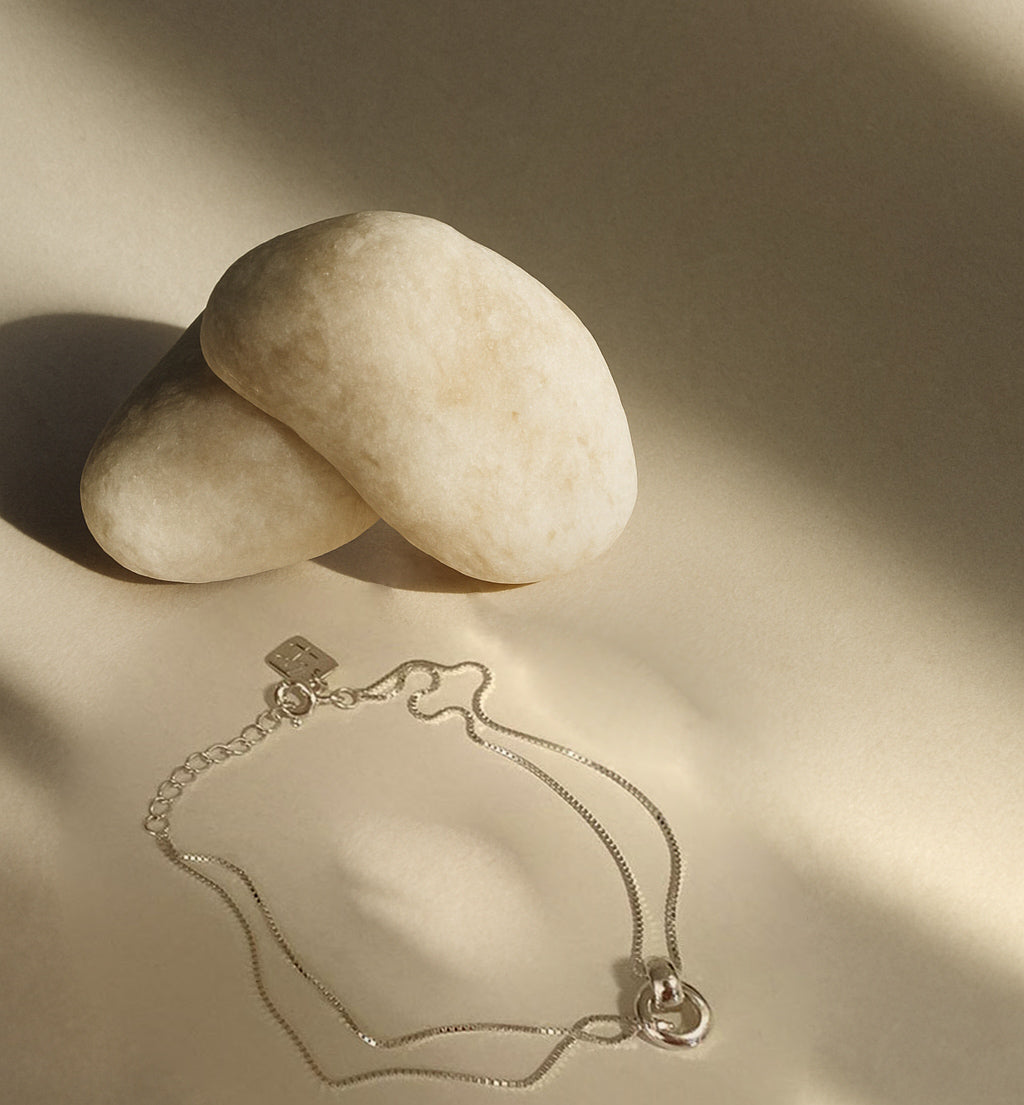 Double-layered Ring silver bracelet